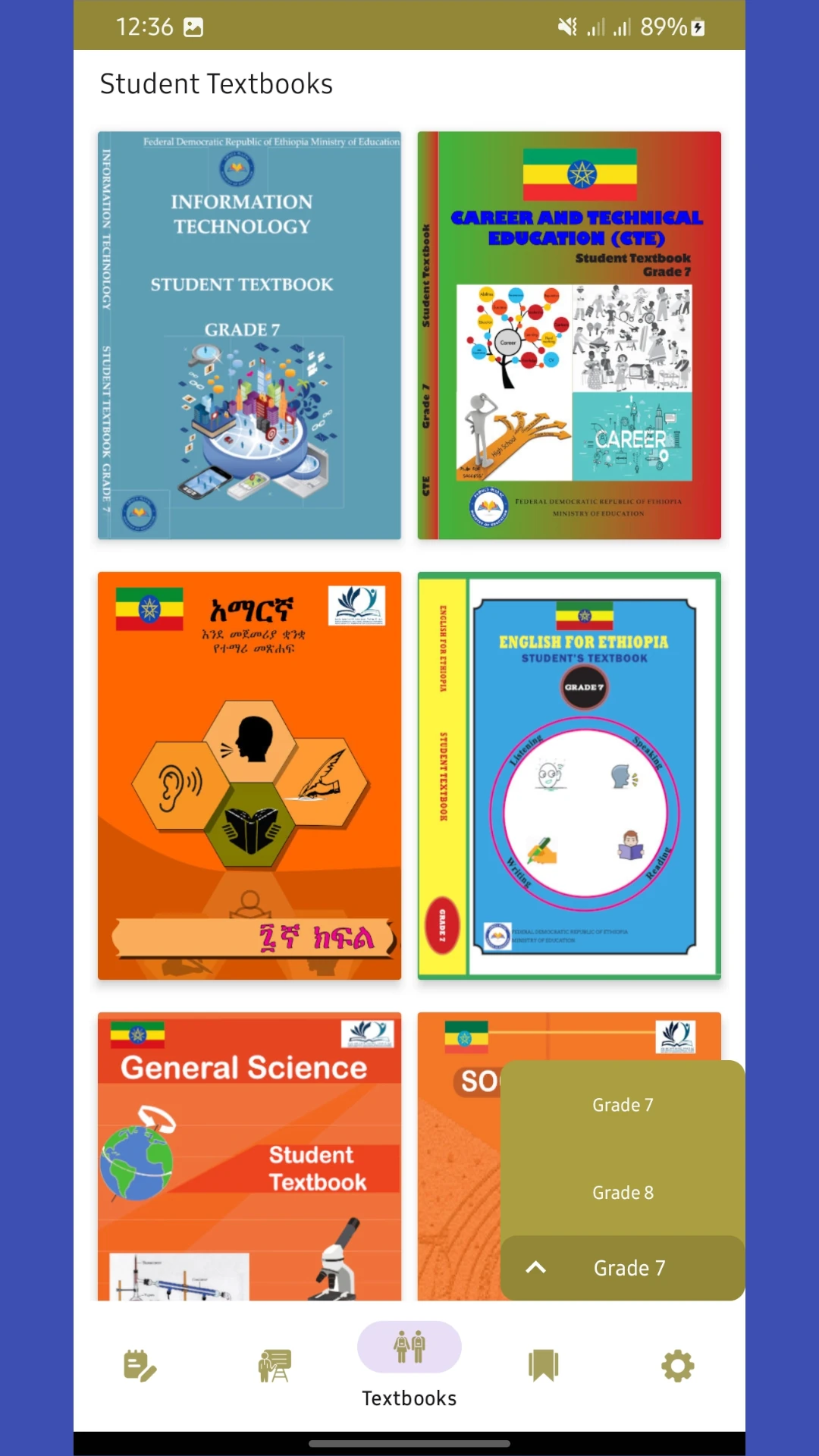 Ethio Books  Grade 7-8 Books App Screen Shot Images