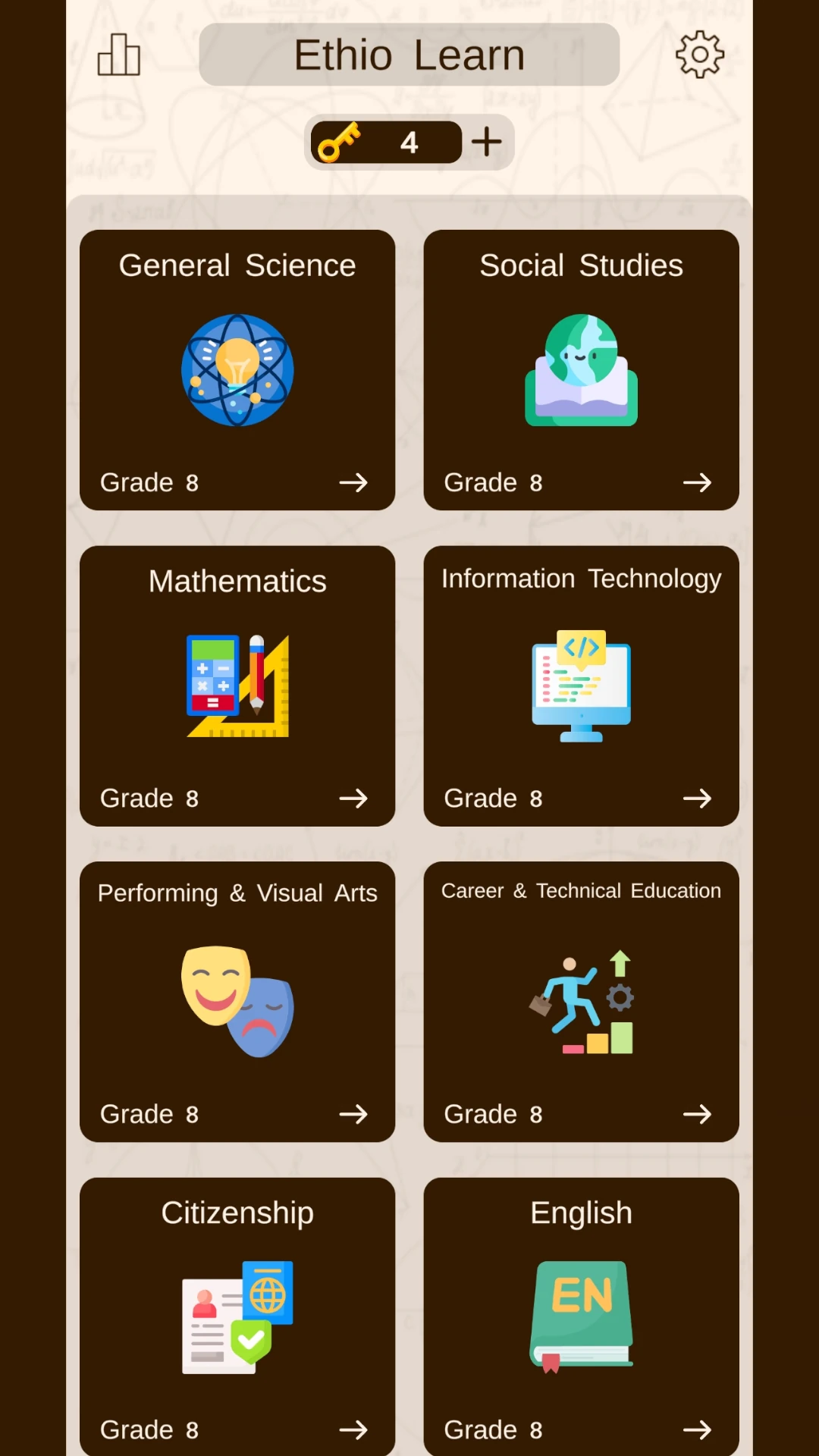 Ethio Learn  Grade 8 Quizzes App Screen Shot Images