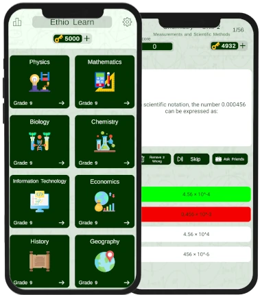 Ethio Learn - Grade 9 Quizzes Mobile App For Ethiopian Students For Exam and Study Preparation New Curriculem
