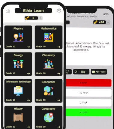Ethio Learn - Grade 10 Quizzes Mobile App For Ethiopian Students For Exam and Study Preparation New Curriculem