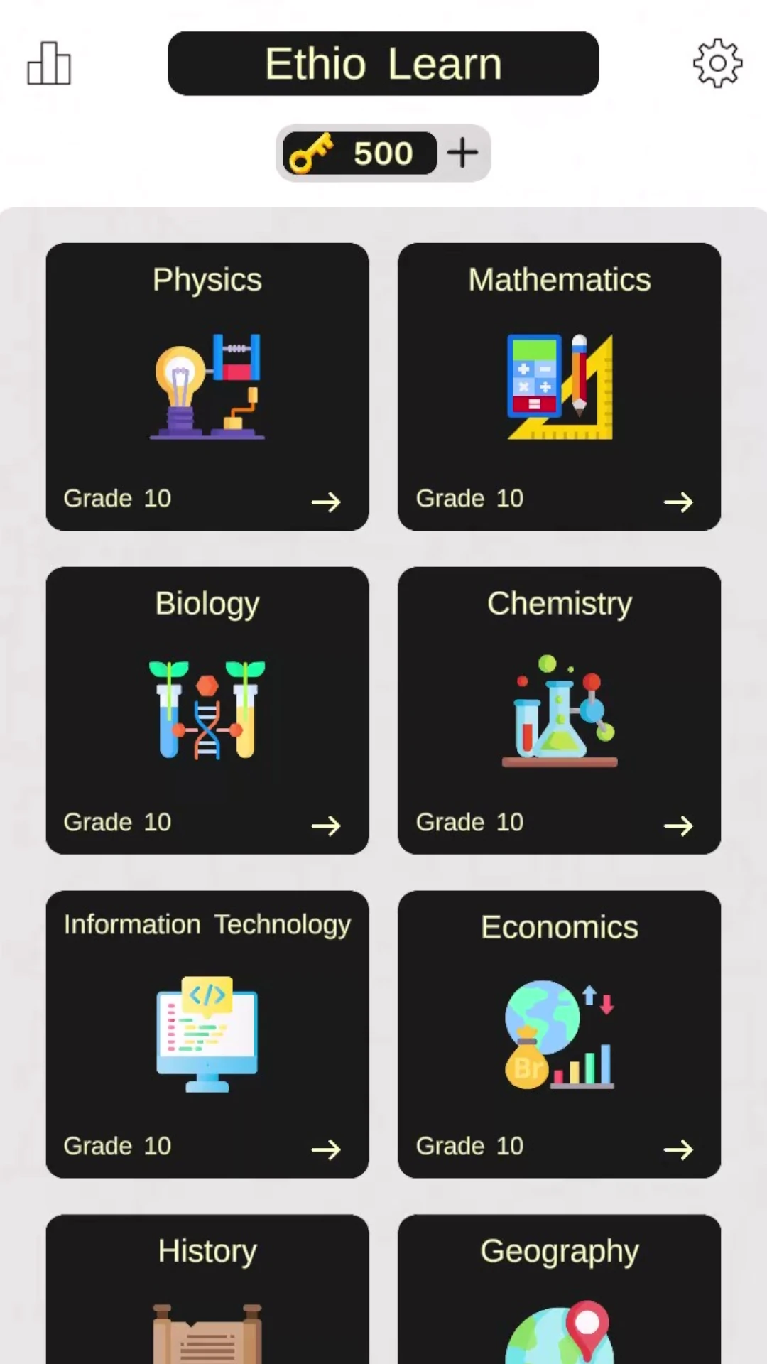 Ethio Learn  Grade 10 Quizzes App Screen Shot Images