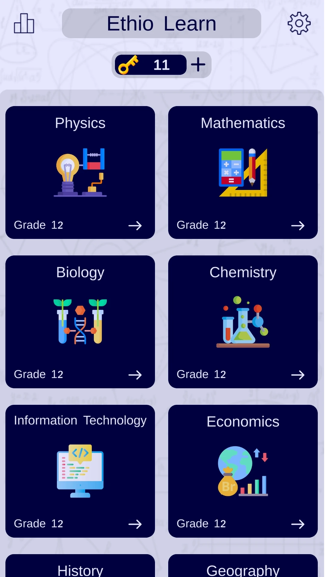 Ethio Learn  Grade 12 Quizzes App Screen Shot Images