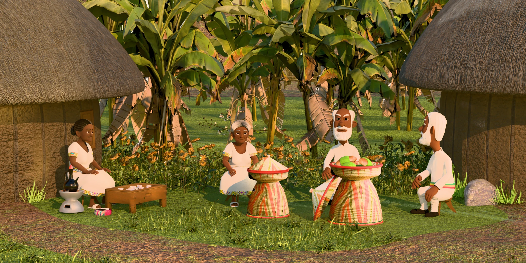 Ethiopian Hoya Hoye Celebration Buye Holiday in Ethiopian Music Animation