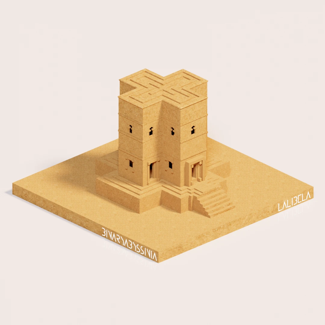 Ethiopian Lalibela Art Picture 3D Model Isometric