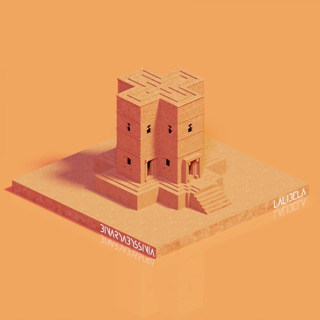 Ethiopian Lalibela Art Picture 3D Model Isometric